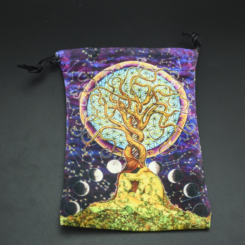 13x18cm double-sided printing compound velvet home accessories gift tarot card storage bag