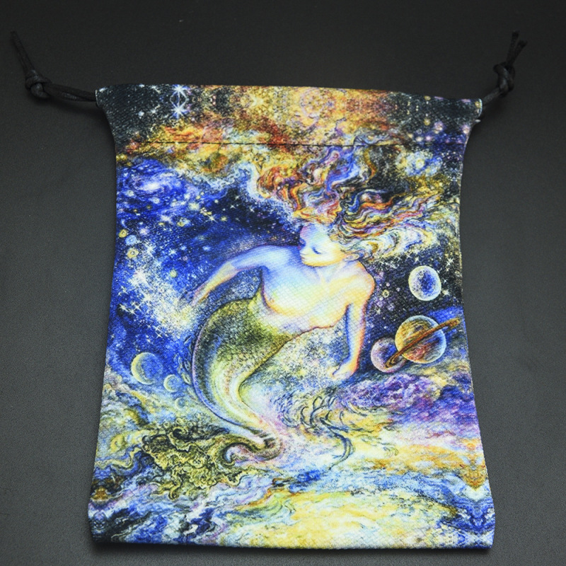 13x18cm double-sided printing compound velvet home accessories gift tarot card storage bag