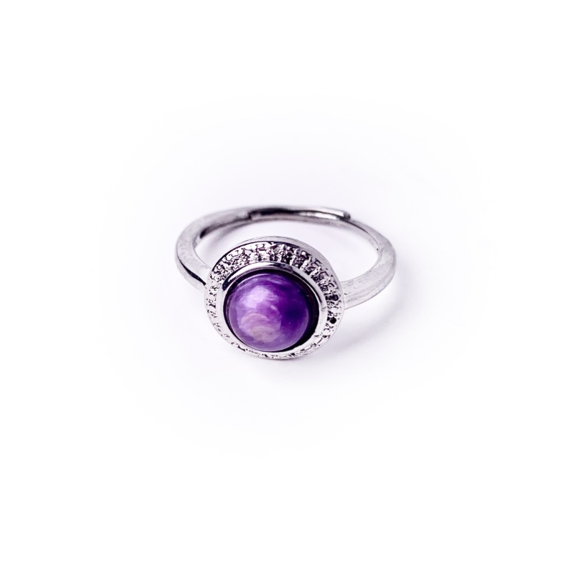 Natural crystal ring, rough black tourmaline ring, garden quartz ring, charoite beads ring、aquamarine ring