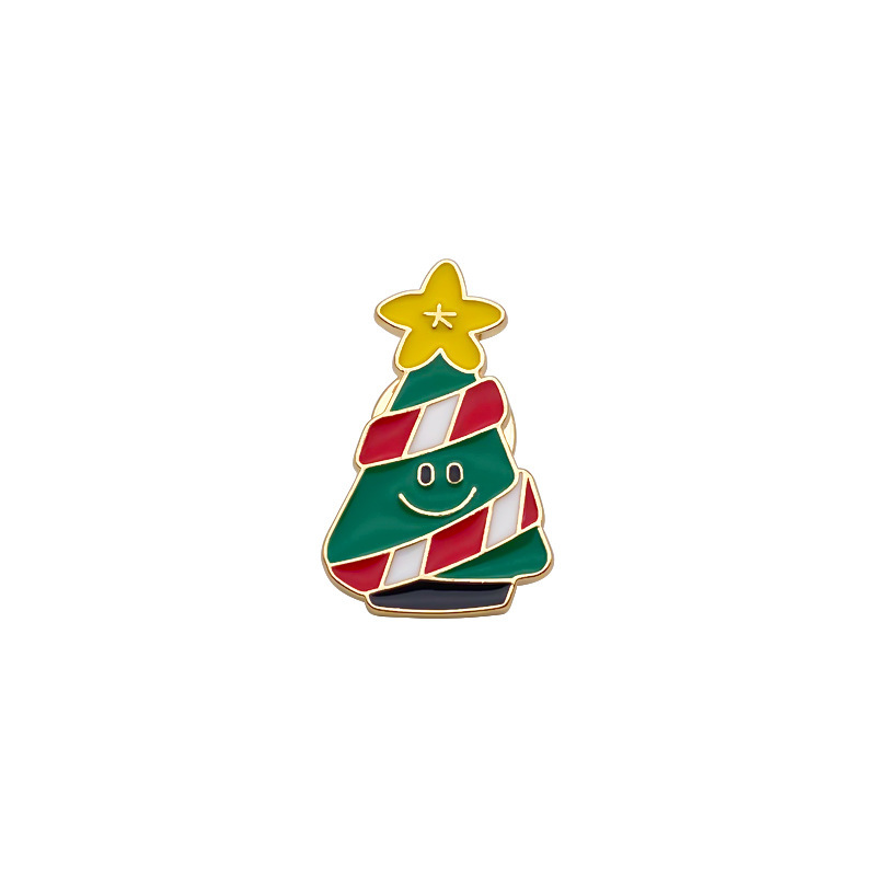 Christmas brooch, dripping cartoon Santa Claus, badge, elk, bell, corsage, metal multi-functional scarf buckle