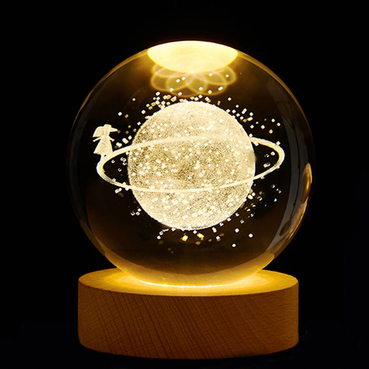 Solar System Milky Way Moon Earth Saturn Galaxy Crystal Ball Ornament