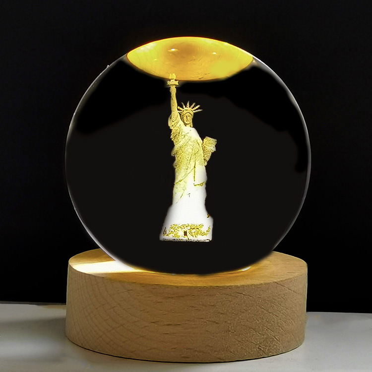 jesus Angel statue of Liberty Crystal Creative Desktop Ornament Cross-border Hot Selling Explosive Crystal Sphere