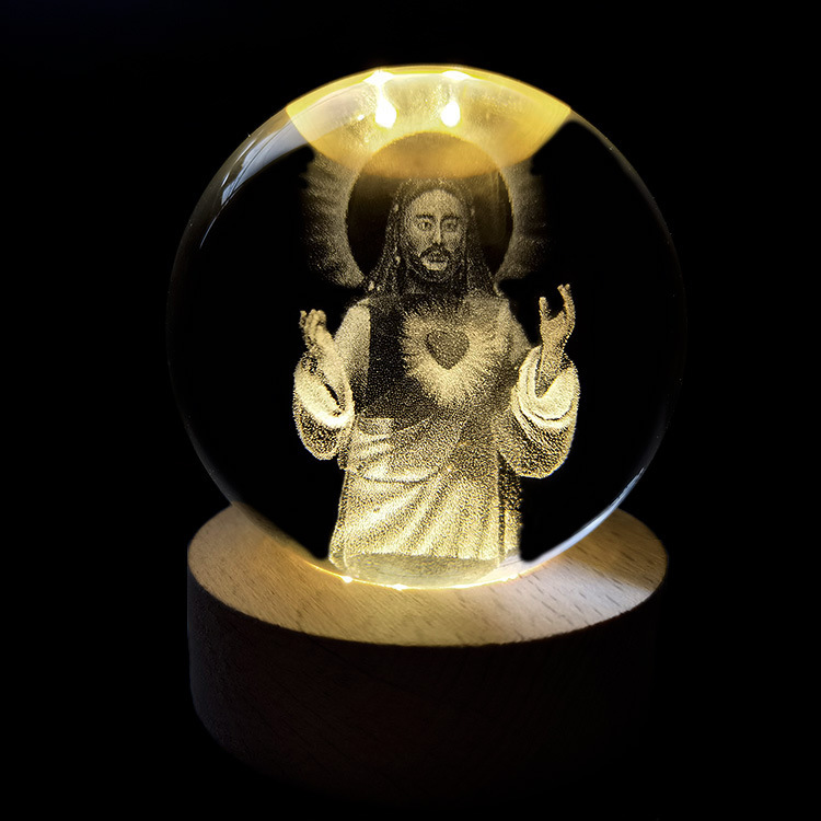 jesus Angel statue of Liberty Crystal Creative Desktop Ornament Cross-border Hot Selling Explosive Crystal Sphere
