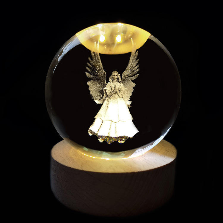 jesus Angel statue of Liberty Crystal Creative Desktop Ornament Cross-border Hot Selling Explosive Crystal Sphere