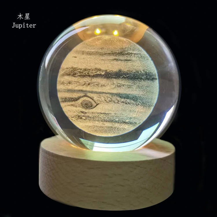 Solar System Milky Way Moon Earth Saturn Galaxy Crystal Ball Ornament