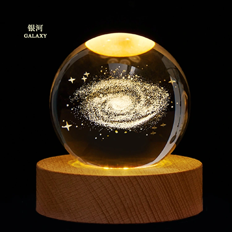 Solar System Milky Way Moon Earth Saturn Galaxy Crystal Ball Ornament