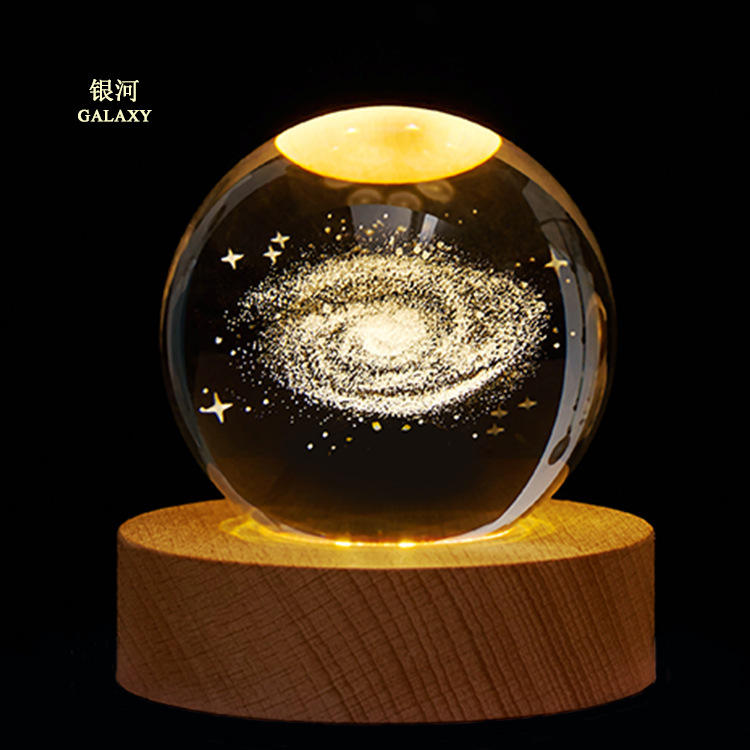 Solar System Milky Way Moon Earth Saturn Galaxy Crystal Ball Ornament