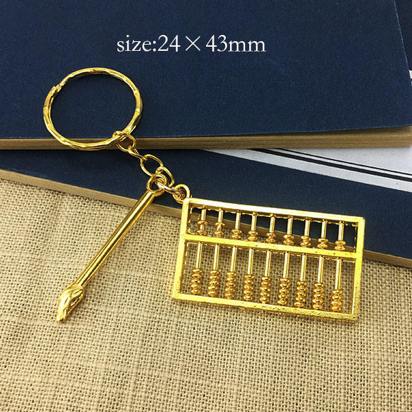 Alloy accessories catch week abacus brush keychain creative gift car key pendant metal crafts