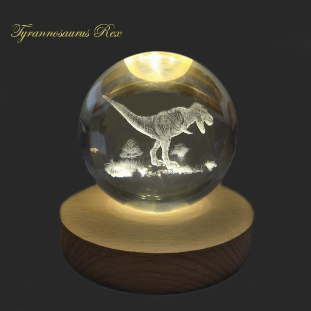 Creative 3D Laser Internal Engraving Tyrannosaurus Rex, Chinese Dragon, Fairy, Pegasus, Prince, Astronaut, Home Office Decoration Ornament