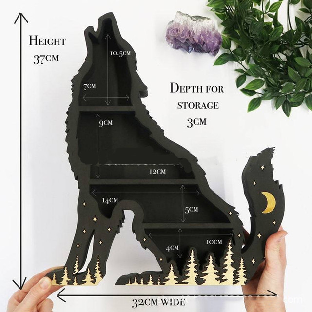 Cross-border Best Selling Wolf Crystal Shelf Home Decoration Ornament