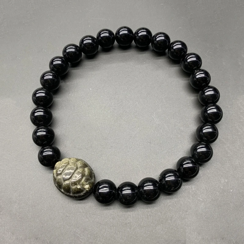 Hot Selling Natural Obsidian Bracelet With Turtle Shell, Obsidian With Wings, Lucky Bracelet