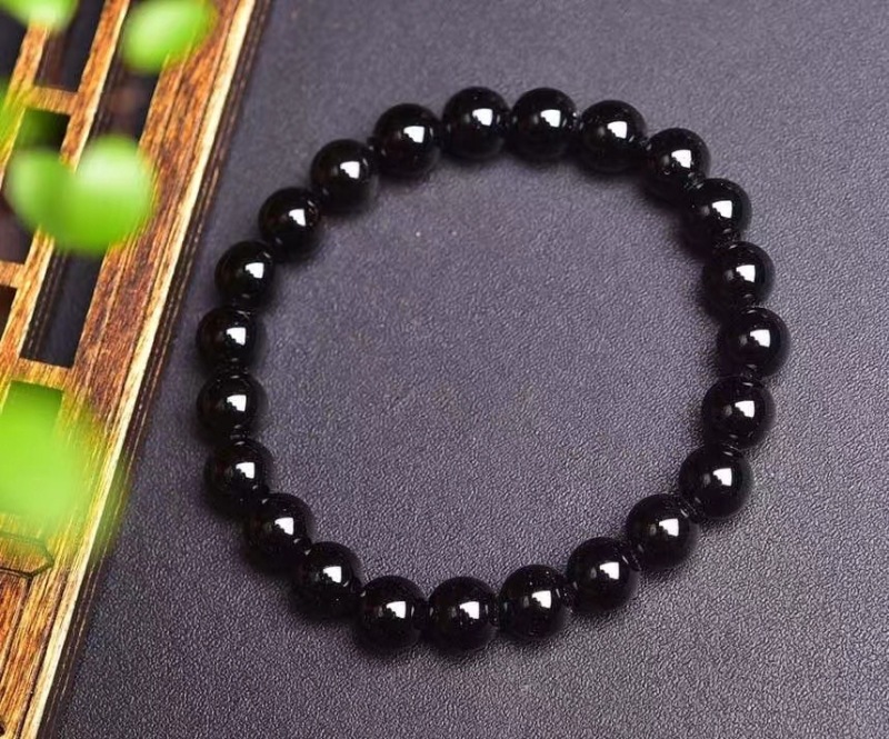 Natural black tourmaline, bracelet to ward off evil spirits, prevent villains, suppress houses, and cure geomancy bracelet 8mm