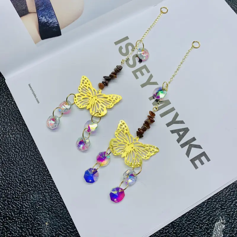 Home Furnishing Healing Sun Catcher Butterfly Catcher Natural Crystal Jewelry Fashion Accessories