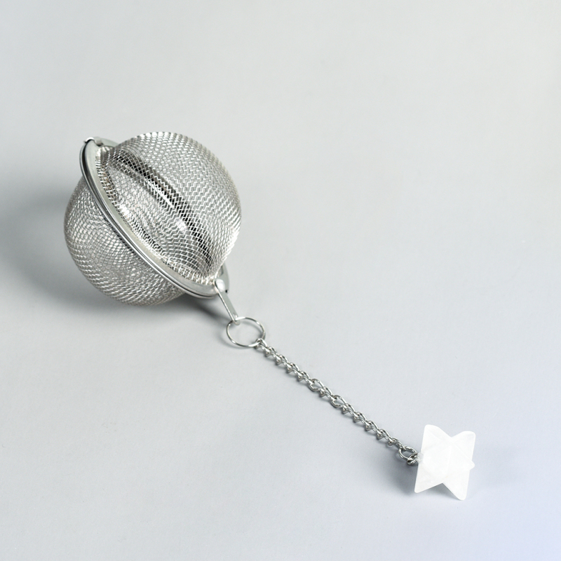 Crystal Merkaba mesh belt chain stainless steel tea leak soup Weibao tea maker hot pot marinade filter ball Specifications: leaking net 4.5cm, length 16cm