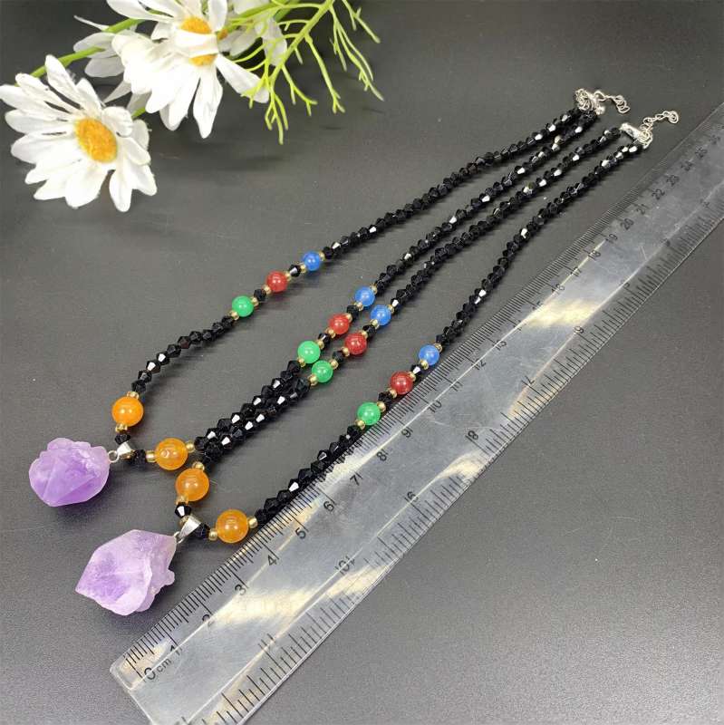Healing design raw stone bracelet necklace