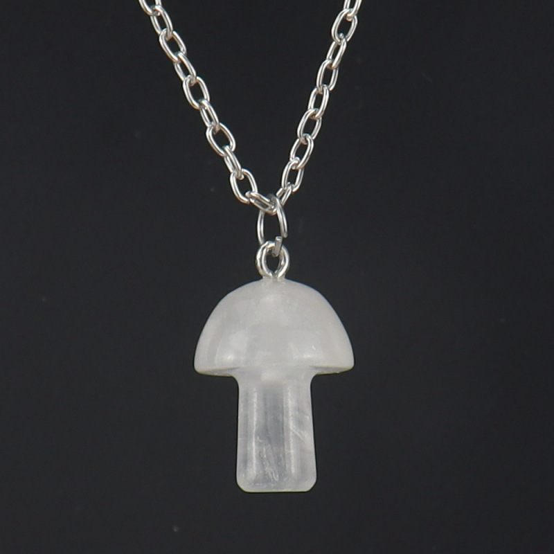 Natural Crystal Jewelry Mushroom Pendant Unisex Aventurine Jade Pendant