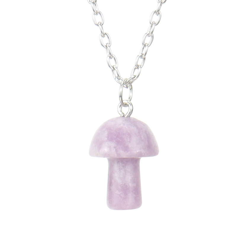 Natural Crystal Jewelry Mushroom Pendant Unisex Aventurine Jade Pendant