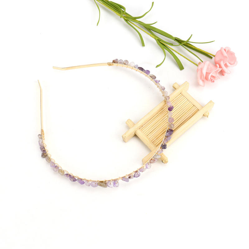 Natural gemstone crystal pure hand-woven chips hairpin collection