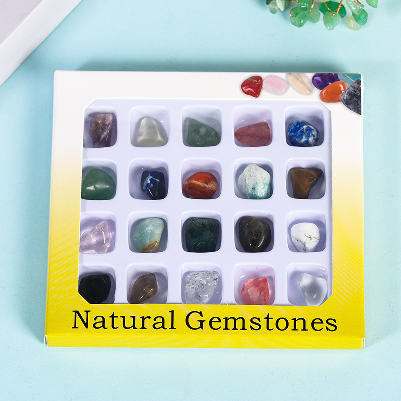 Wholesale natural crystal seven chakra rolling stones for office and home decoration gemstones