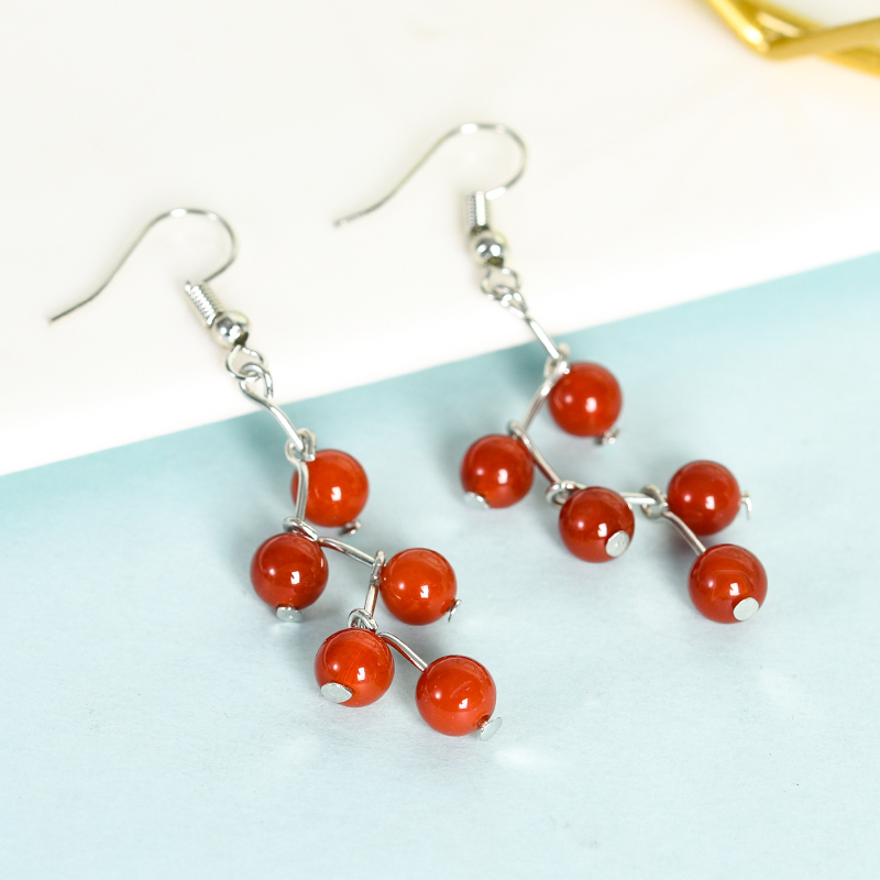 Wholesale Natural Crystal fashion jewelry pearl earrings stainless steel earrings Healing