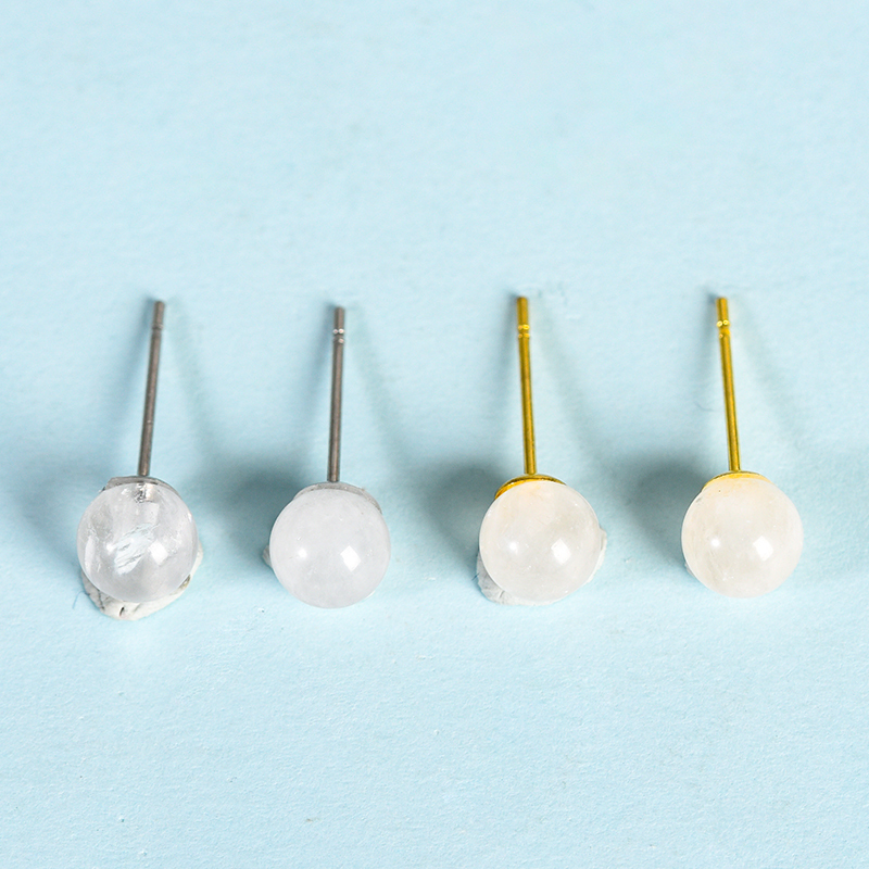 Wholesale Natural Crystal Women's Earrings Jewelry Latest Girl Earrings Healing stainless steel earrings