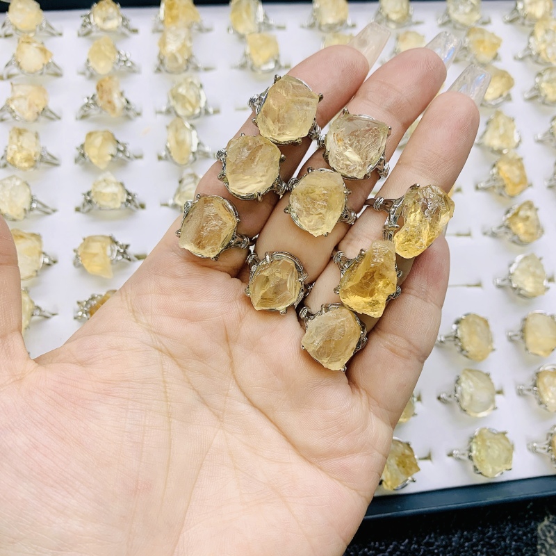 Factory Wholesale Natural Crystal citrine ring evil eyes Fashion Jewelry Rings Exquisite Jewelry Rings Healing Gifts for women healing gifts for rings