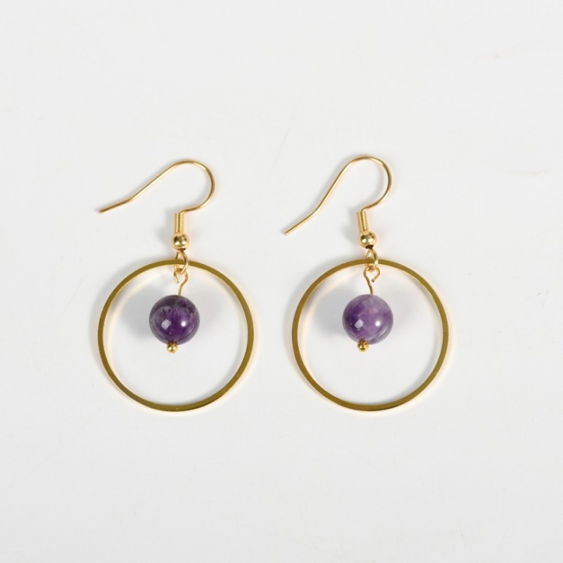 Wholesale Natural Crystal Women's Earrings Jewelry Latest Girl Earrings Healing