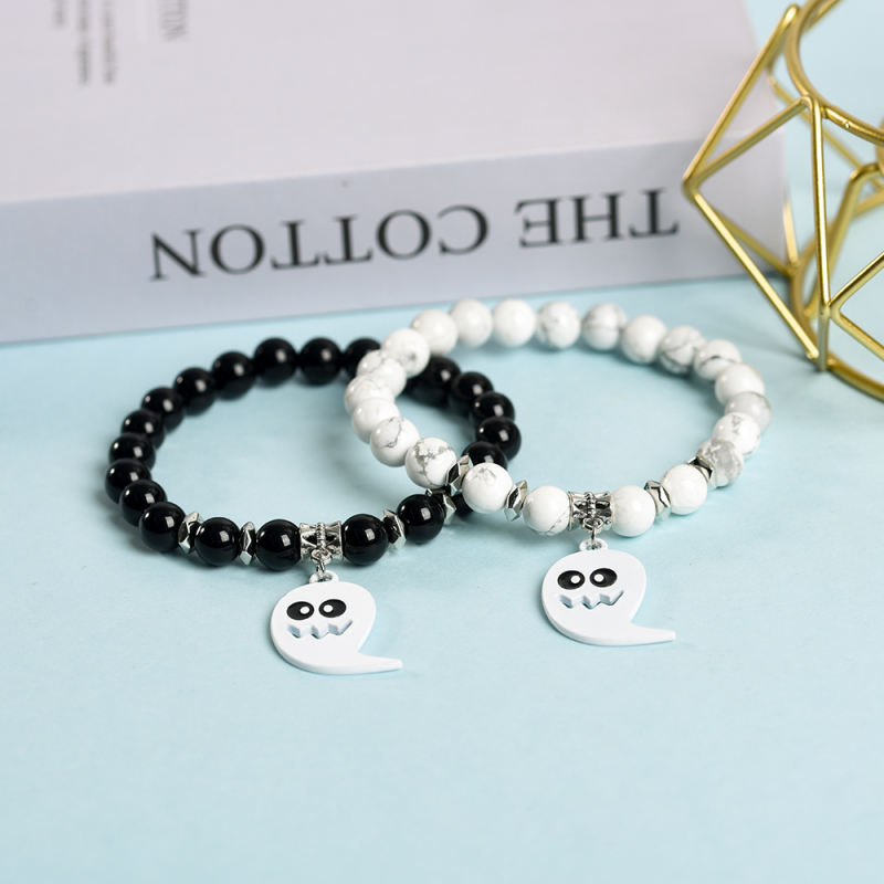 Factory wholesale natural crystal Christmas White Ghost bracelet  fashion woman jewelry bracelet healing gifts