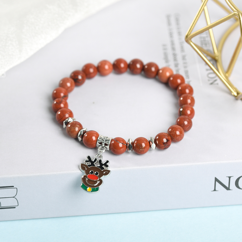 Christmas Cute Elk Factory wholesale natural crystal boutique woman bracelet fashion ladies bracelet healing