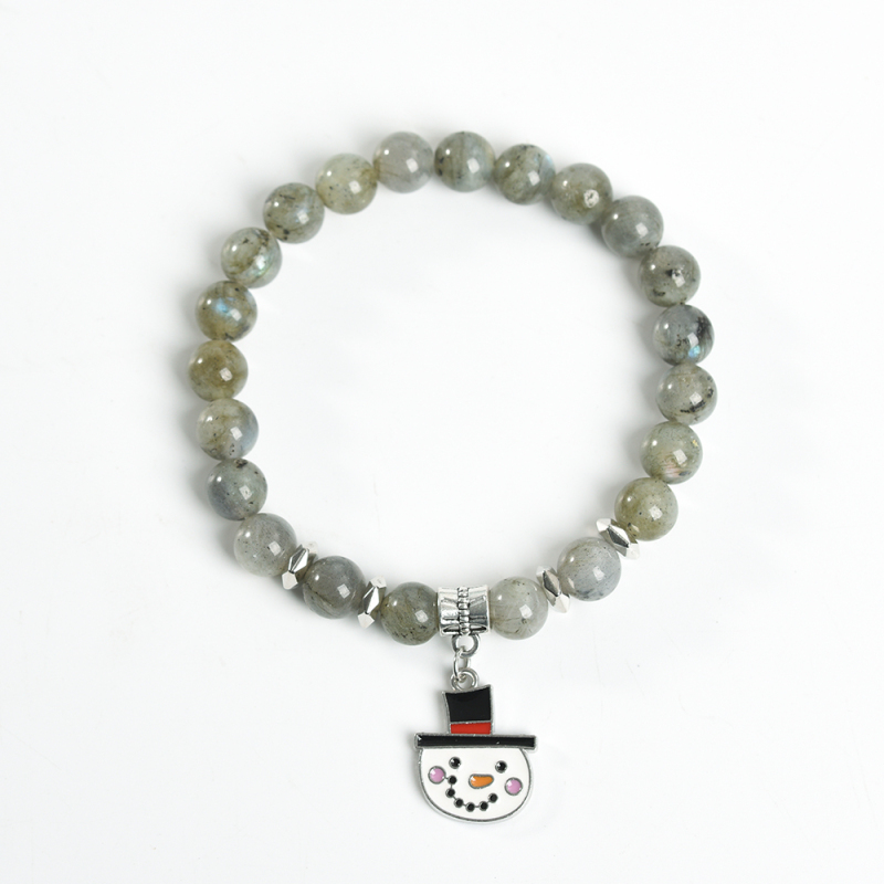 Christmas Cute Snowman Factory wholesale natural crystal boutique woman bracelet fashion ladies bracelet healing