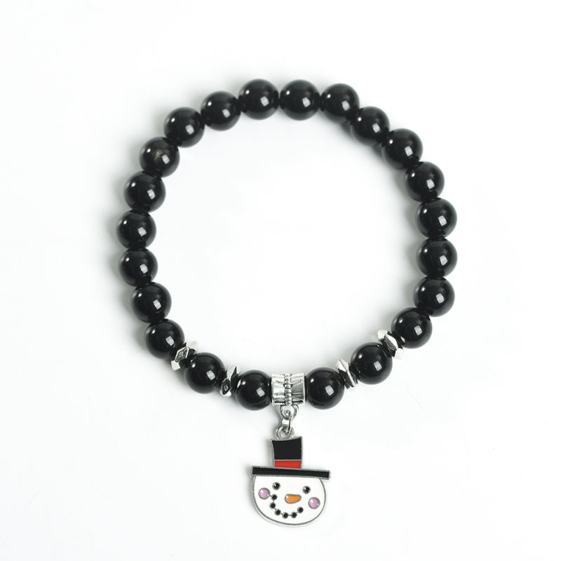 Christmas Cute Snowman Factory wholesale natural crystal boutique woman bracelet fashion ladies bracelet healing