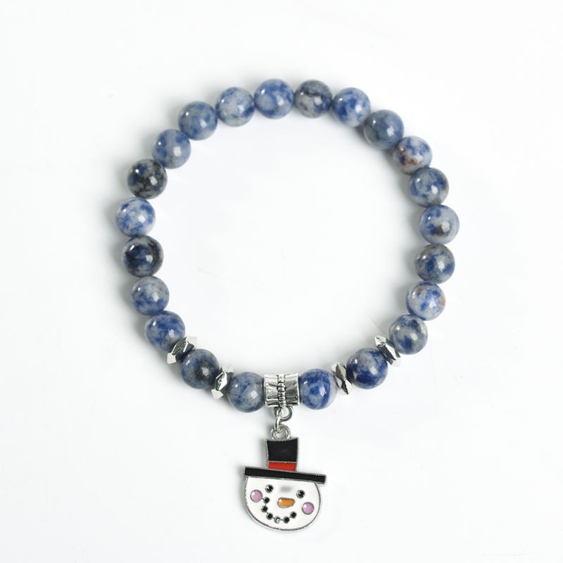 Christmas Cute Snowman Factory wholesale natural crystal boutique woman bracelet fashion ladies bracelet healing