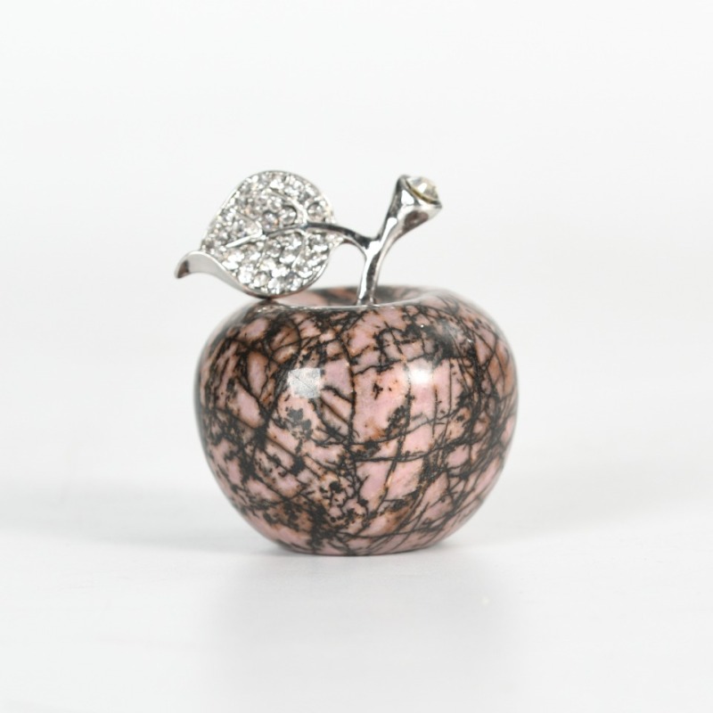 3cm  apple Wholesale of natural crystal apple ornaments for decoration, used for office incense insertion base household products