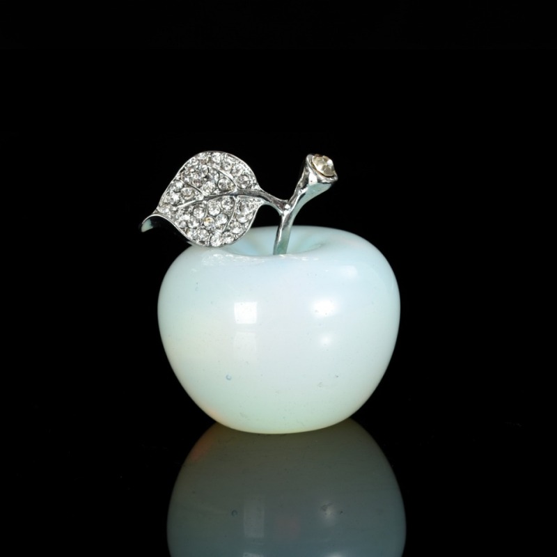 3cm  apple Wholesale of natural crystal apple ornaments for decoration, used for office incense insertion base household products