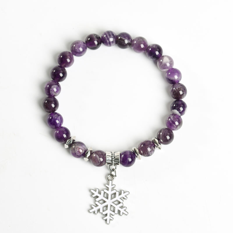 Factory wholesale natural crystal Christmas snowflake bracelet gift boutique woman bracelet fashion ladies bracelet healing