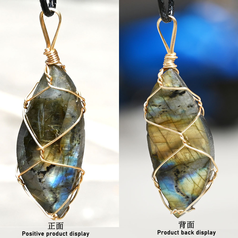 Factory wholesale natural crystal anemousite pendant jewelry woman necklace man pendant healing gift