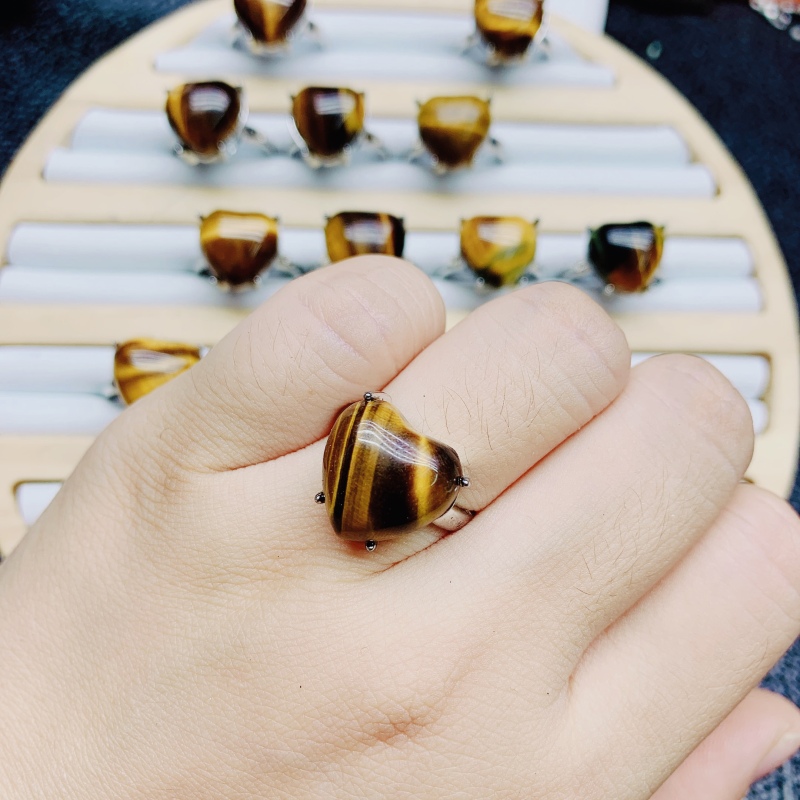 High quality genuine tiger eye ring Factory Wholesale Natural Crystal Fashion Jewelry Rings Exquisite Jewelry Rings Healing Gifts