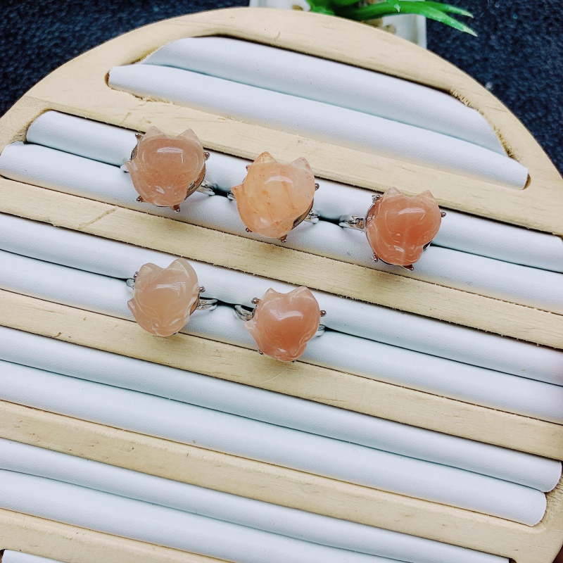 High quality genuine fox ring Factory Wholesale Natural Crystal Fashion Jewelry Rings Exquisite Jewelry Rings Healing Gifts