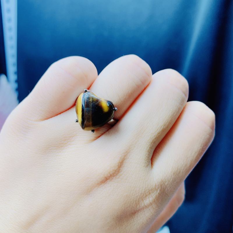 High quality genuine tiger eye ring Factory Wholesale Natural Crystal Fashion Jewelry Rings Exquisite Jewelry Rings Healing Gifts