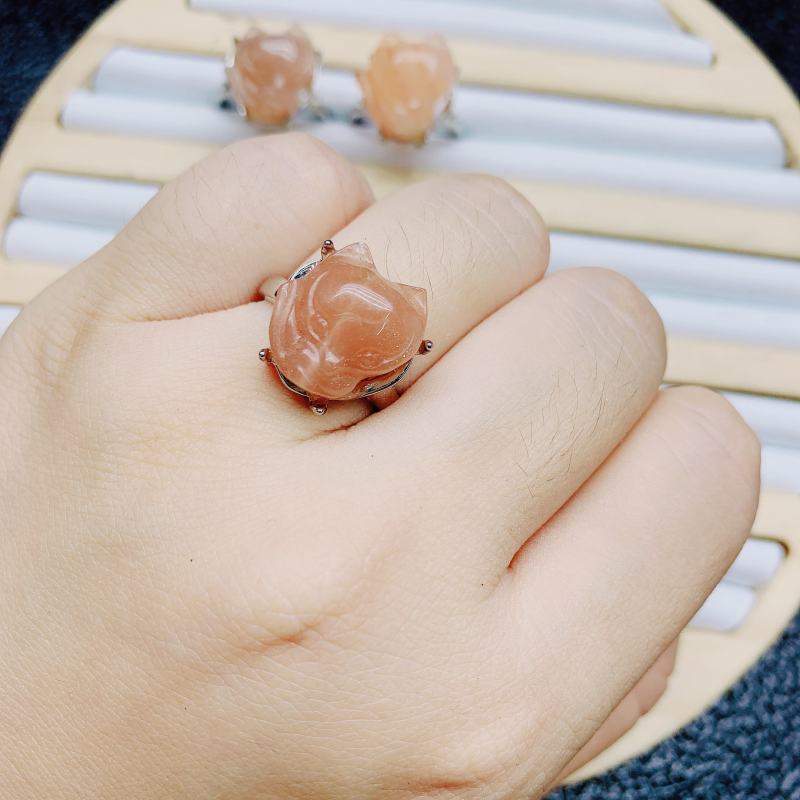 High quality genuine fox ring Factory Wholesale Natural Crystal Fashion Jewelry Rings Exquisite Jewelry Rings Healing Gifts