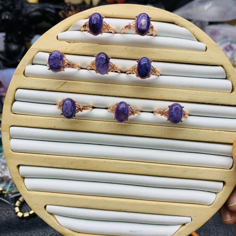 High quality authentic purple dragon crystal ring Factory Wholesale Natural Crystal Ring Jewelry Women's Exquisite Jewelry Ring Healing Gifts