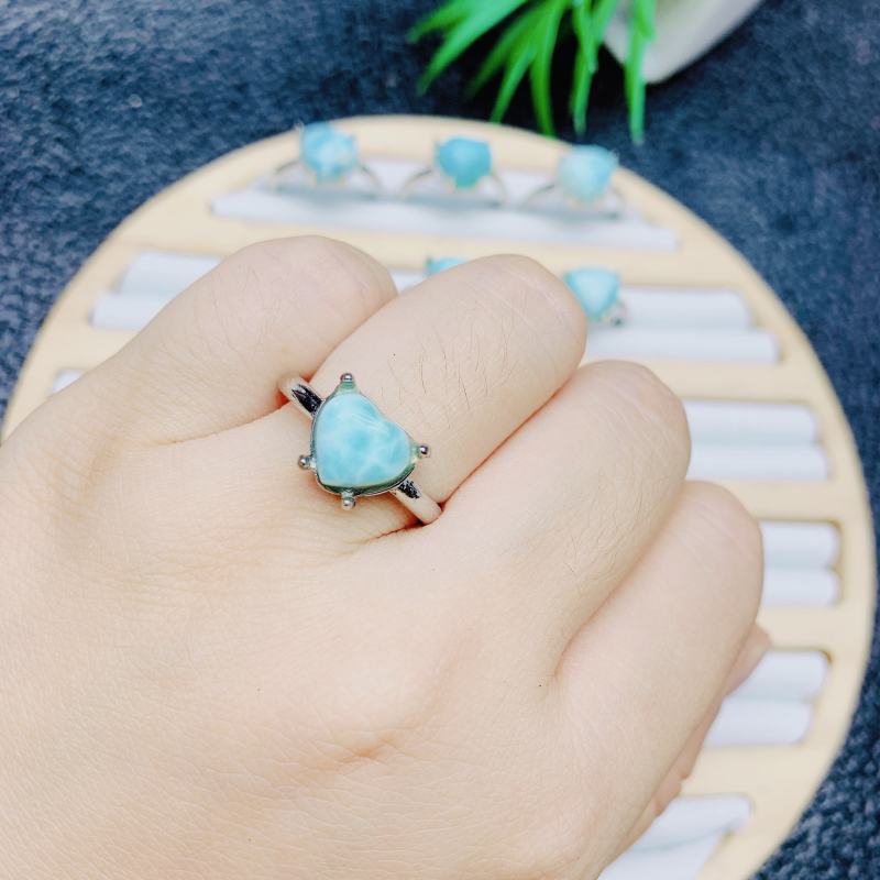 High quality genuine sea grain stone ring  Factory Wholesale Natural Crystal Ring Jewelry Women's Exquisite Jewelry Ring Healing Gifts