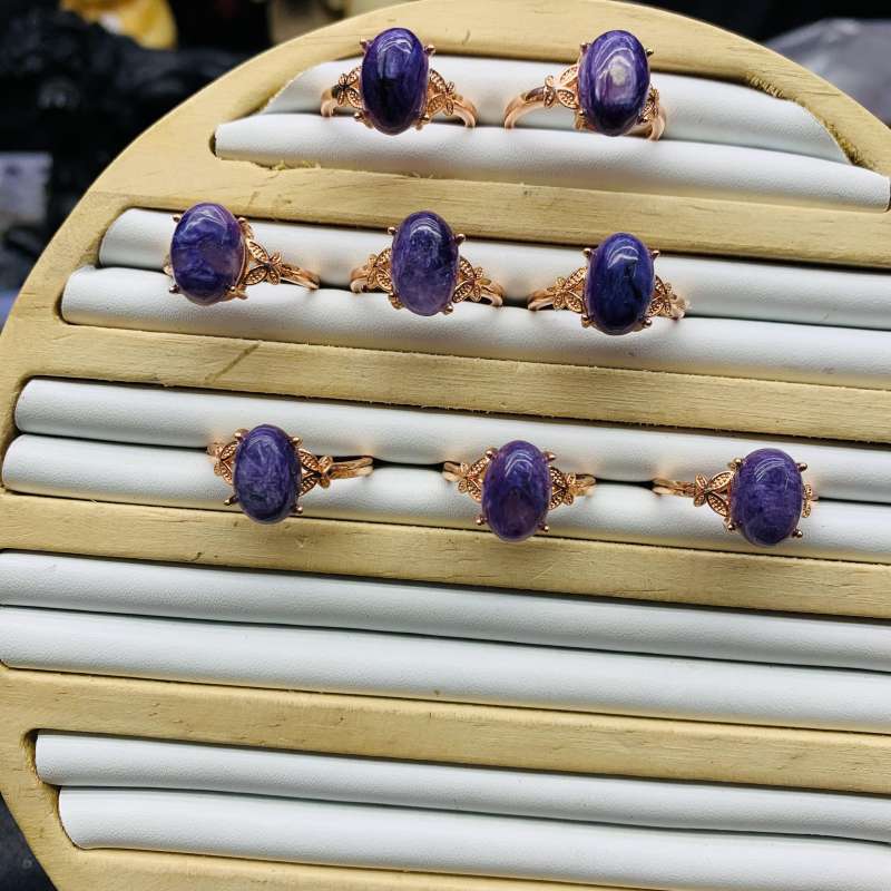 High quality authentic purple dragon crystal ring Factory Wholesale Natural Crystal Ring Jewelry Women's Exquisite Jewelry Ring Healing Gifts