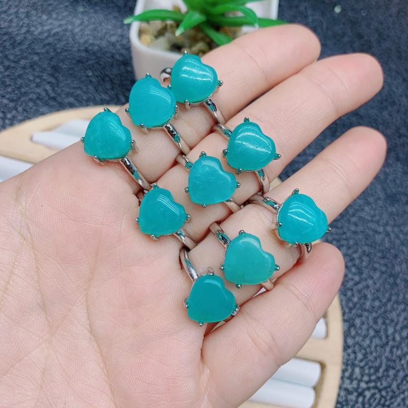 High quality authentic amazonite ring Factory Wholesale Natural Crystal Ring Jewelry Women's Exquisite Jewelry Ring Healing Gifts