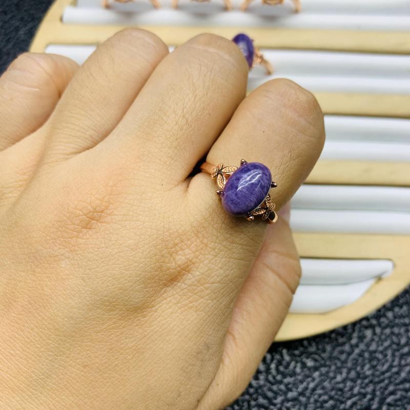 High quality authentic purple dragon crystal ring Factory Wholesale Natural Crystal Ring Jewelry Women's Exquisite Jewelry Ring Healing Gifts