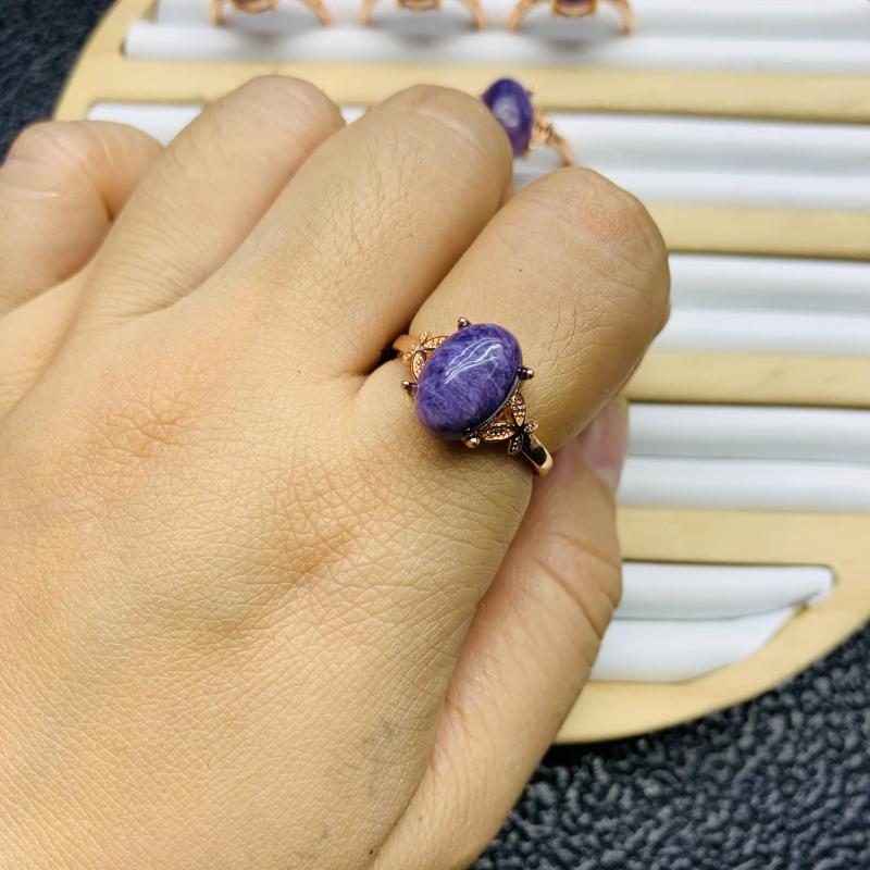 High quality authentic purple dragon crystal ring Factory Wholesale Natural Crystal Ring Jewelry Women's Exquisite Jewelry Ring Healing Gifts