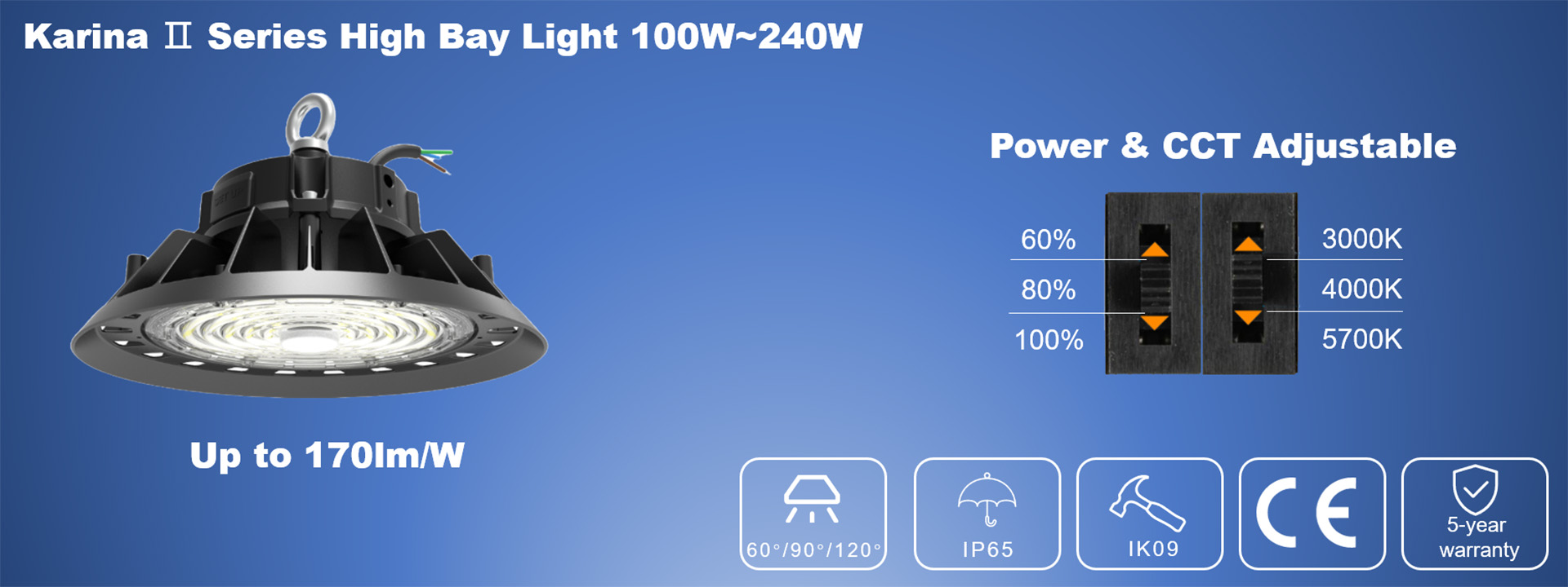 features of Karina II high bay light 