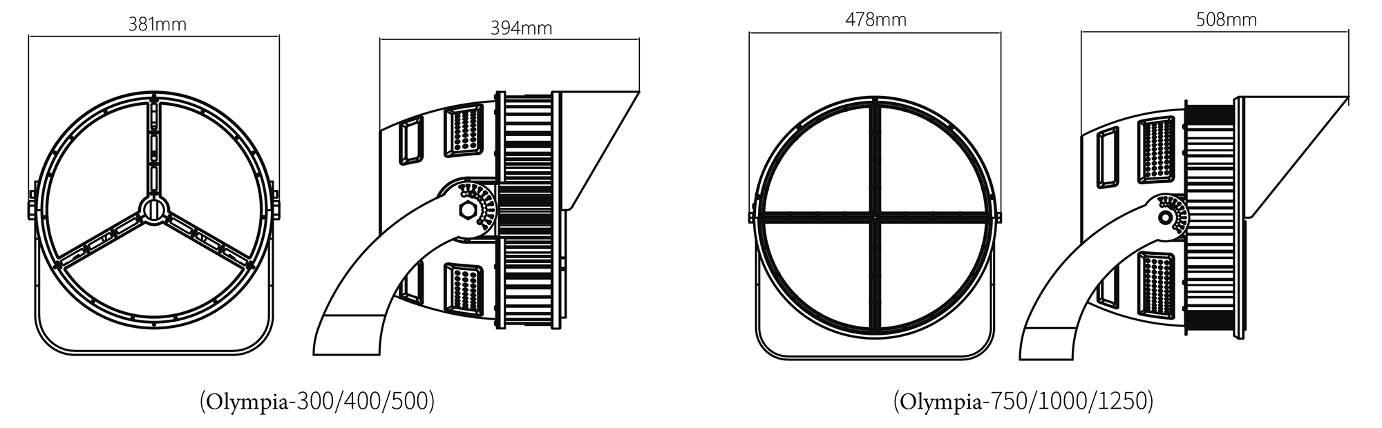 dimension of Olympia series light