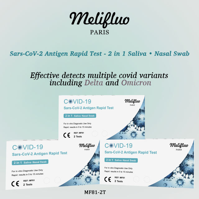 Melifluo MF81 Sars-CoV-2 Antigen Rapid Test - 2 in 1 Saliva • Nasal Swab