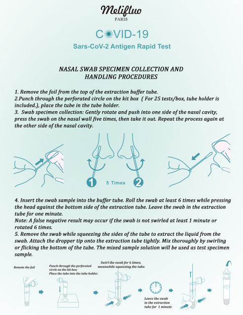 Melifluo MF83 Sars-CoV-2 Antigen Rapid Test - Nasal Swab
